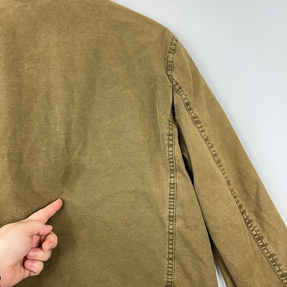 Levi's Utility Cargo Coat Size Large Full Zip Button Snap Lined Military Cotton - Picture 3 of 16